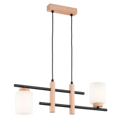 Lampa wisząca ALFA ARYSTO DREWNIANA 2xE27 62cm | 62551