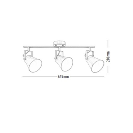 Lampa TEKLA listwa sufitowa 3 pkt patyna 2742311