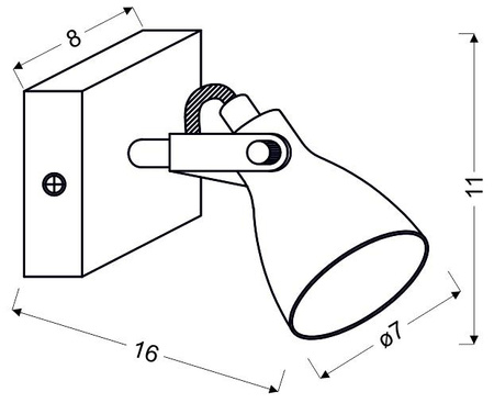 Kinkiet ASH 91-64394 1xGU10 szary mat