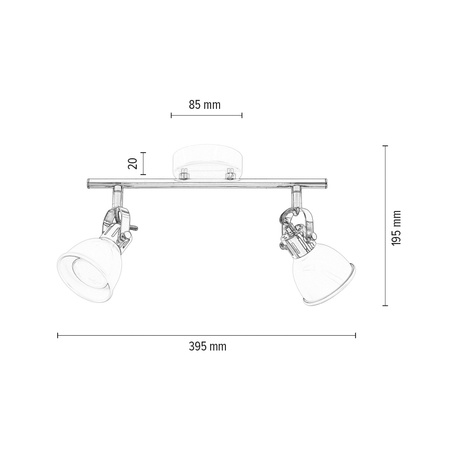 Lampa listwa miedziana 2pkt ANITA 39,5cm 2766202