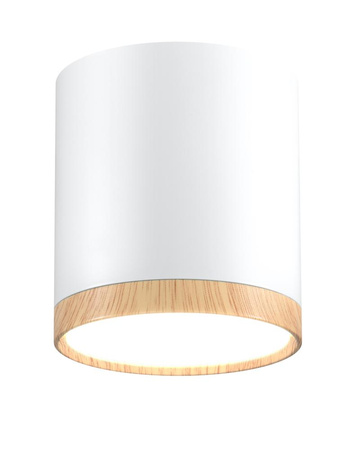 Lampa sufitowa TUBA 2273624, biała/drewno, 5W LED, barwa neutralna 4000K