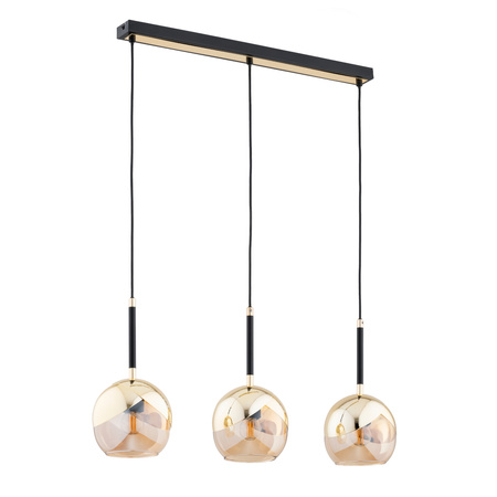 Lampa wisząca ALFA PRADA ZŁOTA & CZARNA 3xE27 70cm | 62404