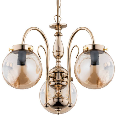 Nowoczesna lampa w stylu glamour HERO GOLD 3x E14 wys. 65cm | złoty