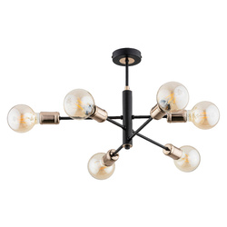 Lampa sufitowa ALFA ORIS CZARNA 6xE27 48cm | 63033