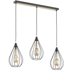 Lampa wisząca ALFA MANAGOS CZARNA 3xE27 75cm | 62235