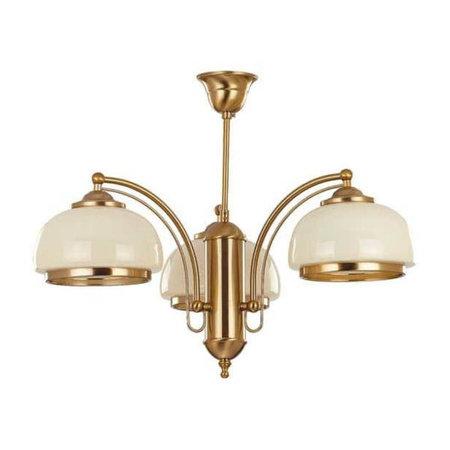 Lampa wisząca klasyczna LORD 3x E27 szer. 64cm | ecru złoty