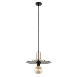 Lampa wisząca ALFA LETO CZARNO-ZŁOTA 1xE27 31cm | 61170