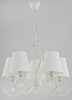 Żyrandol klasyczny z abażurami BALI WHITE śr. 50cm biały antyczny/ecru