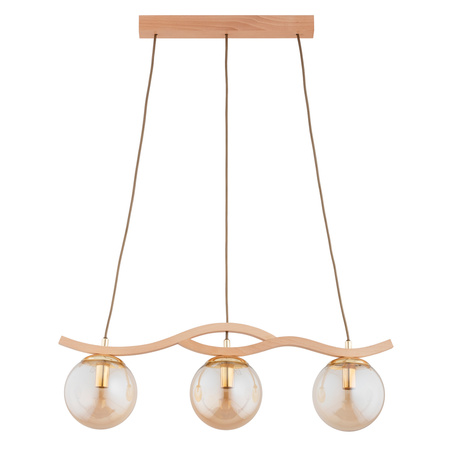 Lampa wisząca ALFA FORES DREWNIANA 3xE14 68cm | 62544