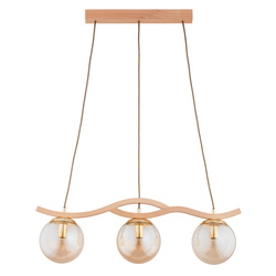 Lampa wisząca ALFA FORES DREWNIANA 3xE14 68cm | 62544