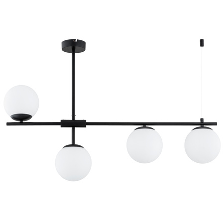 Lampa sufitowa ALFA FORT CZARNA & BIAŁA 4xE14 88cm | 63337