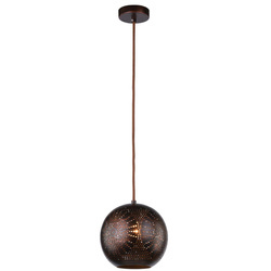 Lampa wisząca SFINKS kula 31-43283 brązowa ażurowa 1x60W E27