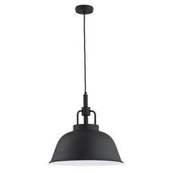 Lampa wisząca ALFA ALCANTARA CZARNA 1xE27 41cm | 60244
