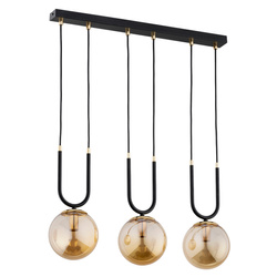 Lampa wisząca ALFA GEMMA MIX 150 CZARNO-ZŁOTA 3xE14 60cm | 62359