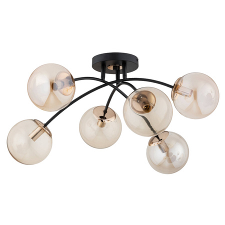 Lampa sufitowa BLASKO MIX szer. 59cm 6xE14 | czarny/złoty