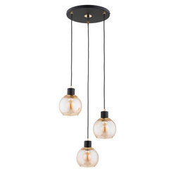 Lampa wisząca ALFA DERRO CZARNA & ZŁOTA 3xE27 38cm | 62415