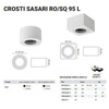 Oprawa sufitowa spot tuba natynkowa CROSTI SASARI RO 95 L biały śr. 16cm