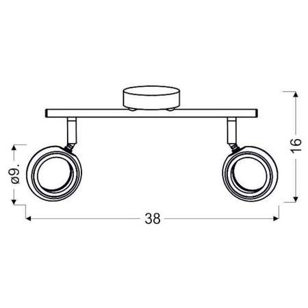 Nowoczesna lampa sufitowa AURELION LISTWA 2x4W LED chrom barwa ciepła 3000K 92-65575