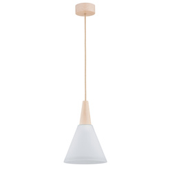 Lampa wisząca ALFA BEVEL DREWNIANA 1xE27 23cm | 61210