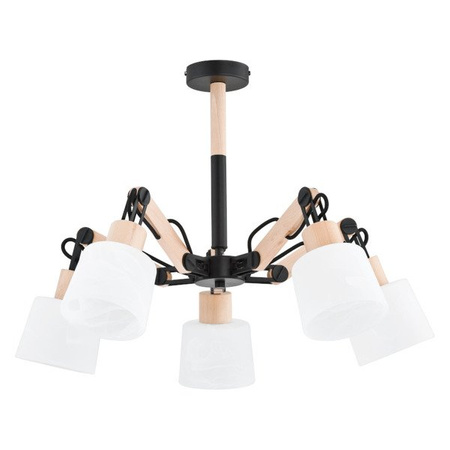 Nowoczesna Lampa sufitowa BRIDGE V drewno śr. 70cm