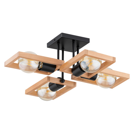 Lampa sufitowa ALFA REZON DREWNIANA 4xE27 56cm | 63265