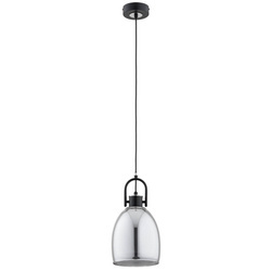 Lampa wisząca ALFA SODA CZARNA & CHROM 1xE27 18cm | 61336