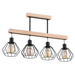Lampa sufitowa ALFA PILAR DREWNIANA 4xE27 80cm | 63223