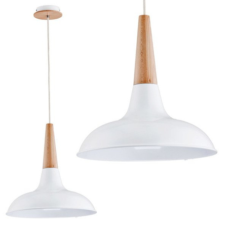 Lampa wisząca ALFA DORO BIAŁA 1xE27 40cm | 60005
