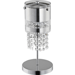 Lampa stołowa z kryształkami BRUNO chrom śr. 15cm