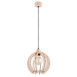 Lampa wisząca ALFA ISKRA DREWNIANA 1xE27 27cm | 61394