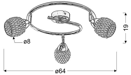 Nowoczesna lampa sufitowa CLEAR spirala 98-06936 chrom/fiolet 3xG9