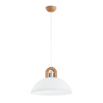 Lampa wisząca ALFA MIGOT DREWNIANA & CHROM 1xE27 30cm | 61380