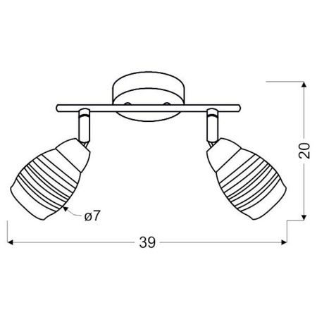 Lampa sufitowa/ścienna MILTON listwa 92-41265 chrom 2xE14 LED