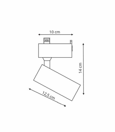 Reflektor do szynoprzewodu jednofazowego ROCCA, czarny, 1x10W LED, barwa ciepła 3000K