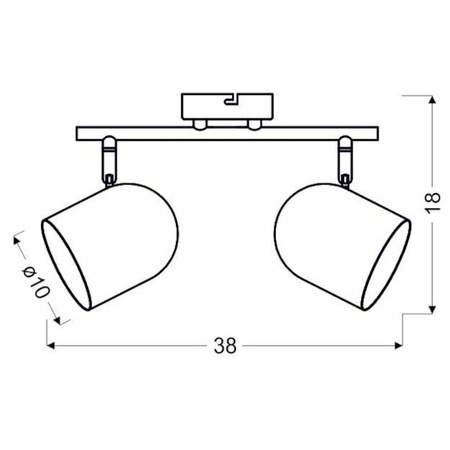 Nowoczesna lampa sufitowa AZURO listwa 92-63250 biała 2xE27