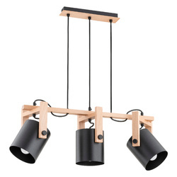 Lampa wisząca ALFA TROIS DREWNIANA 3xE27 62cm | 63056