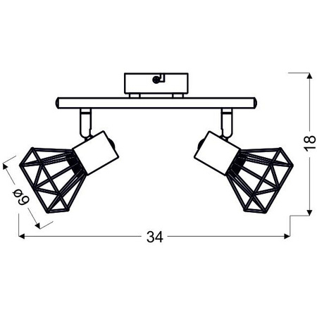 Lampa sufitowa VERVE listwa 92-61348 biały/chrom 2xE14