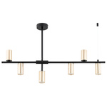 Lampa sufitowa ALFA SAUR CZARNA & ZŁOTA 6xGU10 91cm | 63326