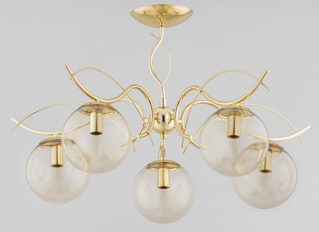 Lampa sufitowa ALFA PANDA ZŁOTA 5x E14 68cm | 63210