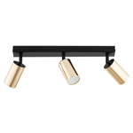 Lampa sufitowa ALFA ATLET CZARNA & ZŁOTA 3xGU10 40cm | 62543