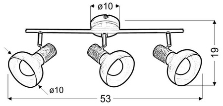Lampa sufitowa PUERTO listwa 93-62673 biała/drewno 3xE14