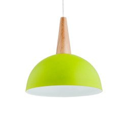 Lampa wisząca zwis ANJA drewno/zielony śr. 30cm