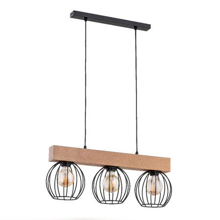 Nowoczesna lampa wisząca ARIZAN 3x E27 wys. 90cm | brązowy czarny