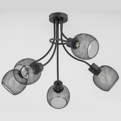 Lampa sufitowa ALFA PLENA DUO CZARNA 5xE27 55cm | 25835