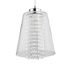 Lampa wisząca zwis kryształowa MARINE chrom/transparentny śr. 23cm