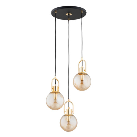 Lampa wisząca STORMI GOLD śr. 38cm 3xE14 | złoty/czarny