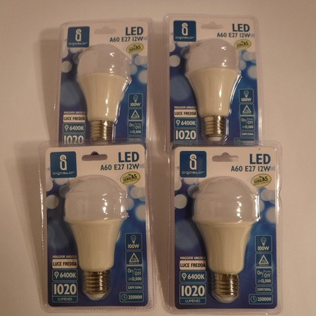 Żarówka LED E27 12W zimna 6400K A60