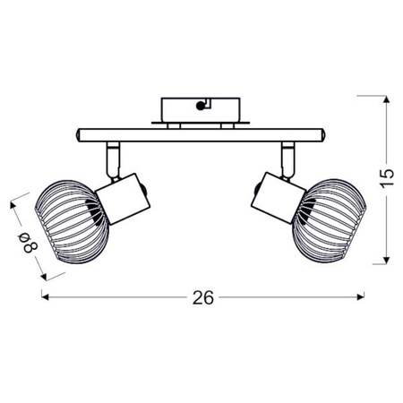 Nowoczesna lampa sufitowa OSLO listwa 92-61843 2xE14 czarny/chrom