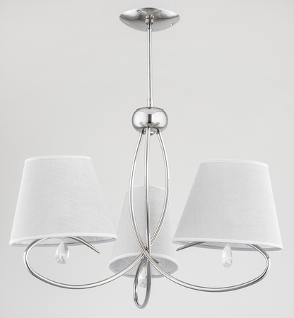 Lampa sufitowa żyrandol z abażurami SIENA chrom/szary śr. 61cm