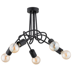 Lampa sufitowa ALFA DISEL LONG CZARNA 5xE27 54cm | 63280